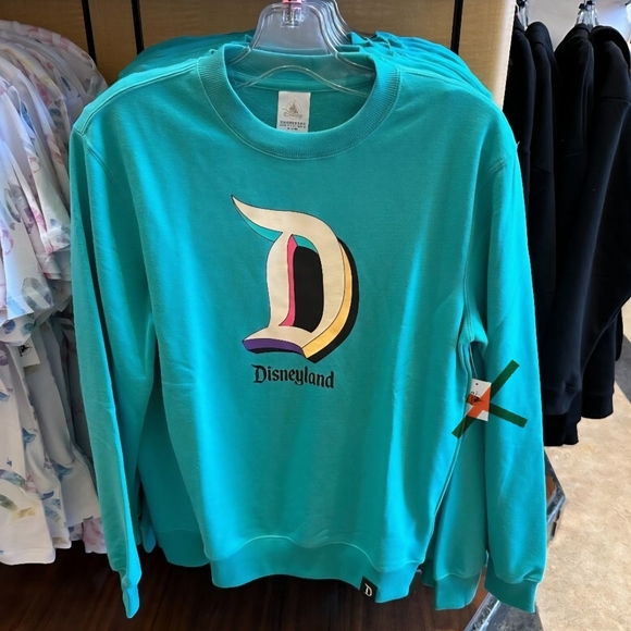 DisneyParks Tops - DisneyParks Disneyland “D” Logo Adult Pullover Sweatshirt Teal Green XL NWOT